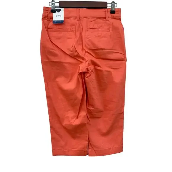 St. John's Bay Living Coral Secretly Slender Capris NWT 4 - Picture 3 of 6